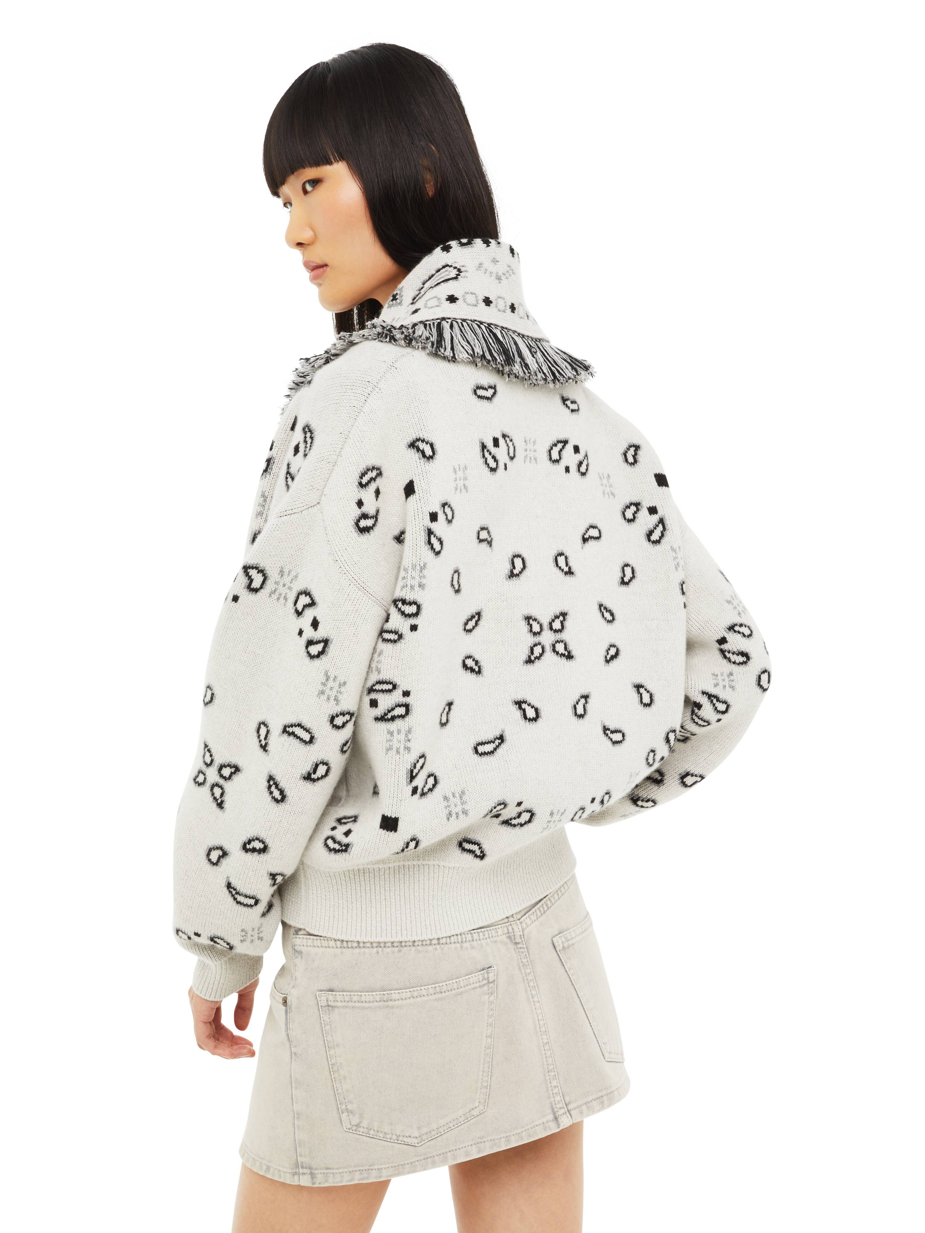 Alanui Bandana Jacquard Cardi-Bomber Moon Light LWHB026F23KNI001