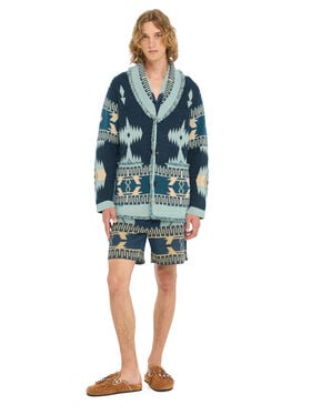 Alanui Icon Jacquard Cardigan Arbour-Light Blue