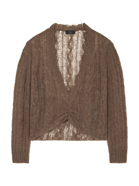 Alanui Desert Drift V Neck Dark Dust LWHD001E25KNI001