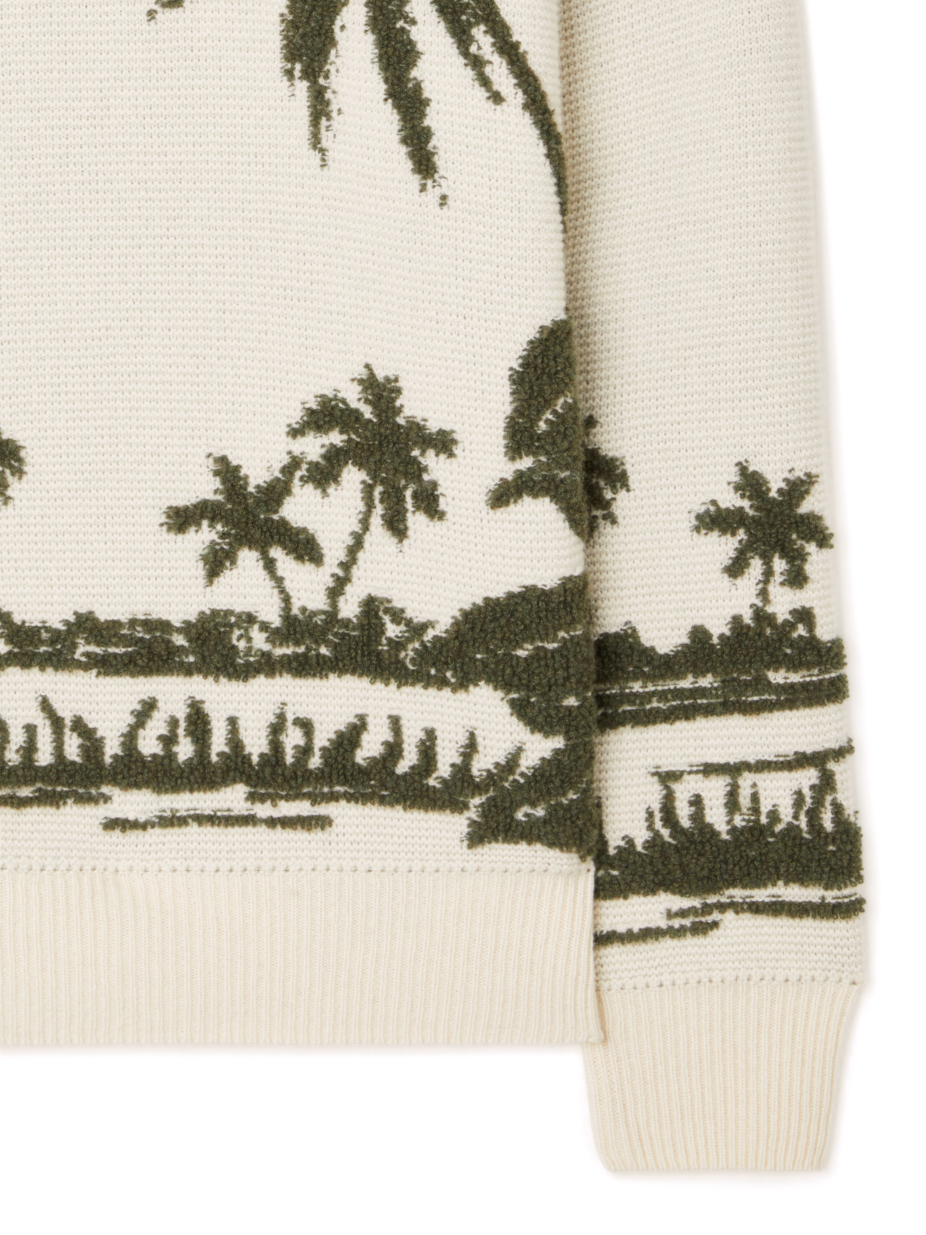 Alanui Palm Grove Tales Sweater Ivory-Olive LMHE033E25KNI002
