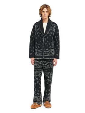 Alanui Bandana Jacquard Cardigan Charcoal-Multicolor
