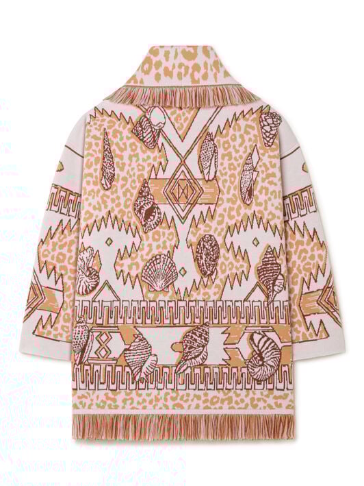 Alanui Wilderness Fusion Cardigan Apricot-Pecan LWHB064R25KNI00F Alanui Wilderness Fusion Cardigan Apricot-Pecan LWHB064R25KNI00F