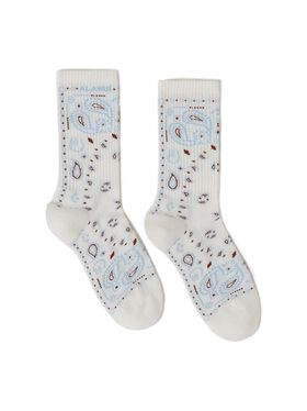Alanui Bandana Socks Turquoise-Multicolor LWOE004R25MAT001