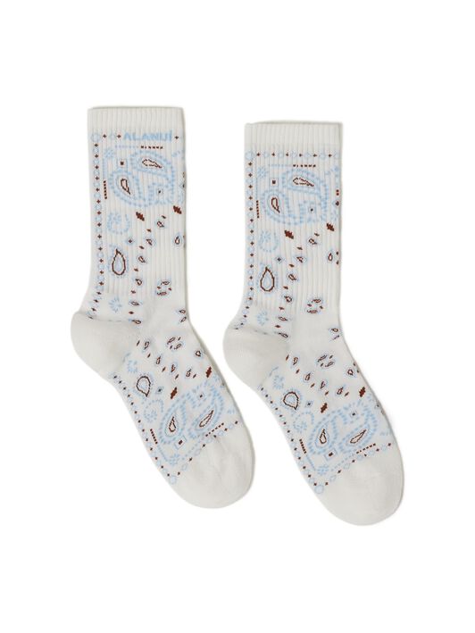 Alanui Bandana Socks Chalk-Marsala LWRA007R25KNI001