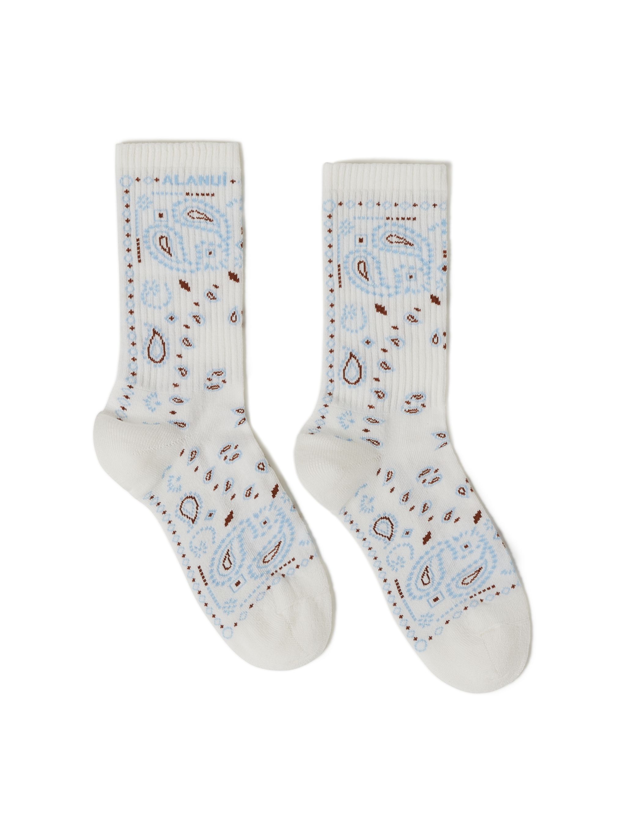 Alanui Bandana Socks Chalk-Marsala LWRA007R25KNI001