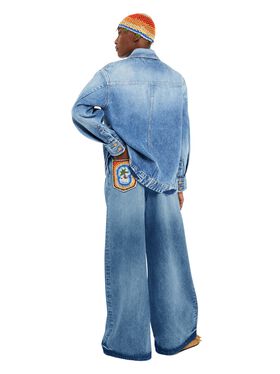 Alanui Sunny Crochet Denim Pants Medium Wash Blue Denim LWYB003R25DEN001