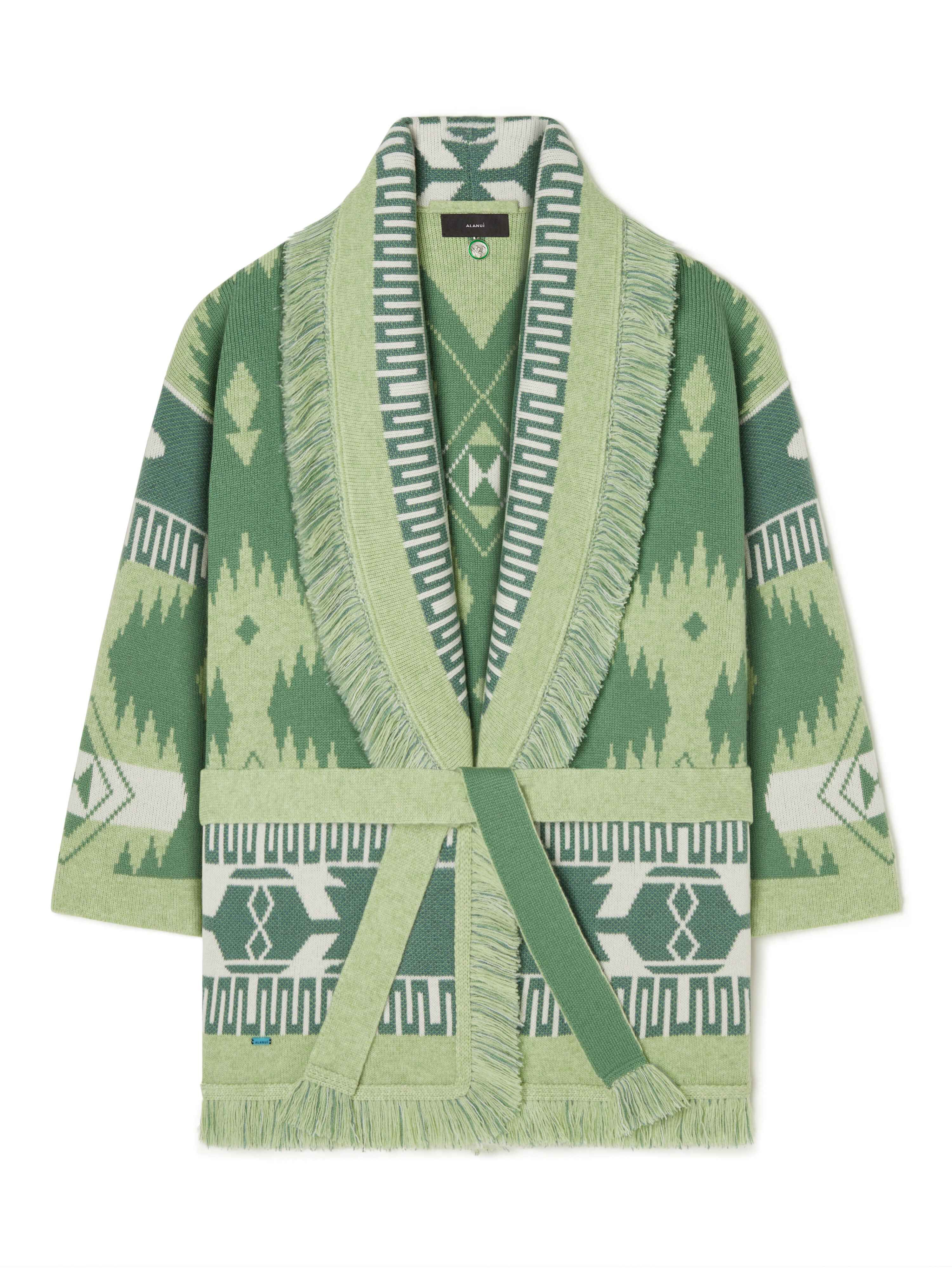 Alanui Icon Jacquard Cardigan Woodsage-Jade LWHB064R24KNI001