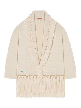 Alanui Cape Jasmine Cardigan Chalk LWHB064R25KNI00H