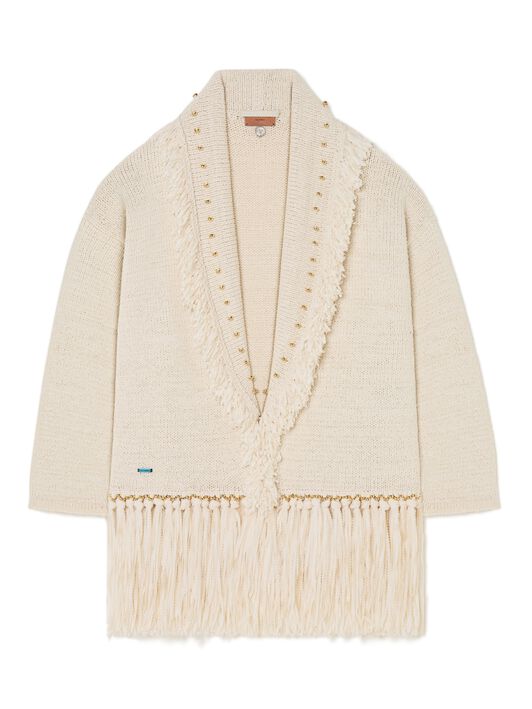 Alanui Cape Jasmine Cardigan Chalk LWHB064R25KNI00H