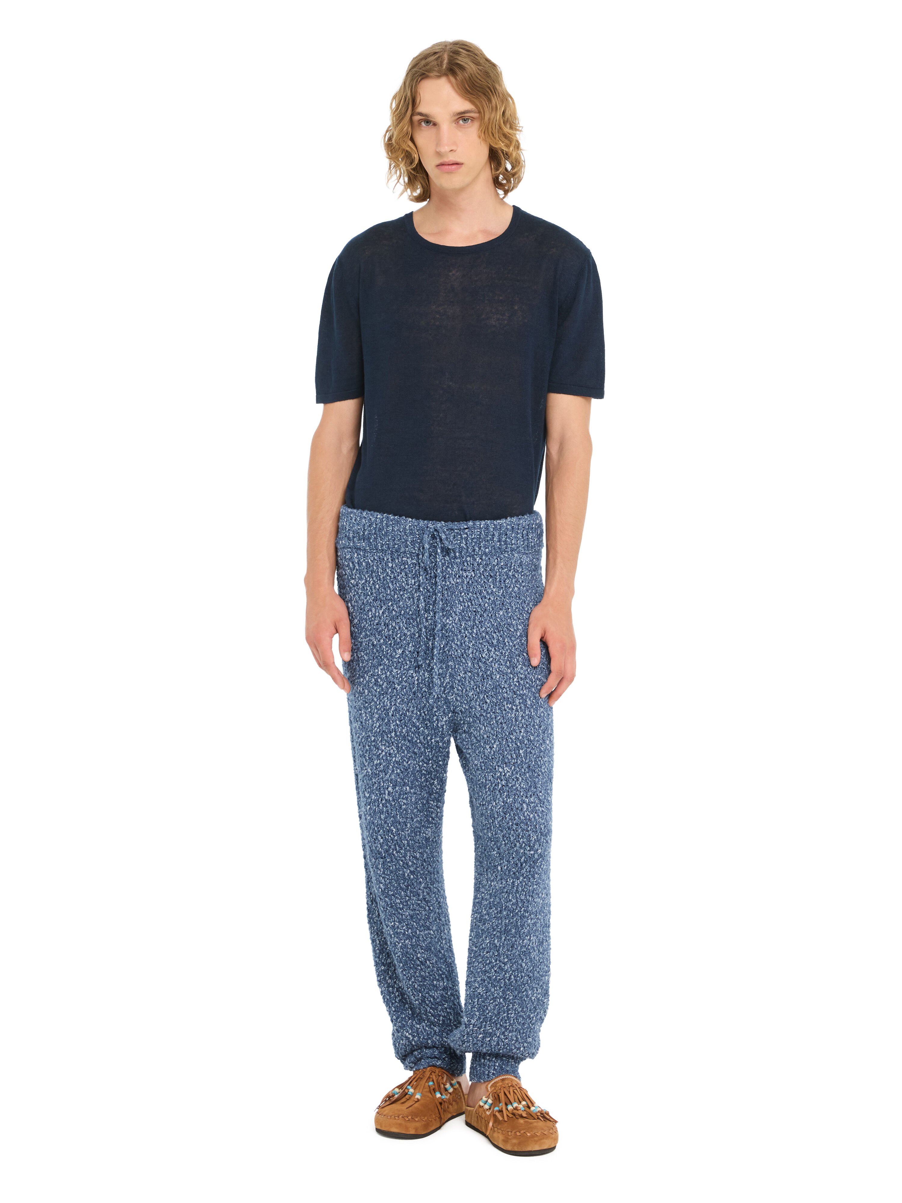 Alanui Written By The Ocean Pants Denim Blue LMHG012R26KNI001 Alanui Written By The Ocean Pants Denim Blue LMHG012R26KNI001