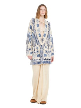 Alanui Echoes Of The Island Cardigan Chalk-Light Blue