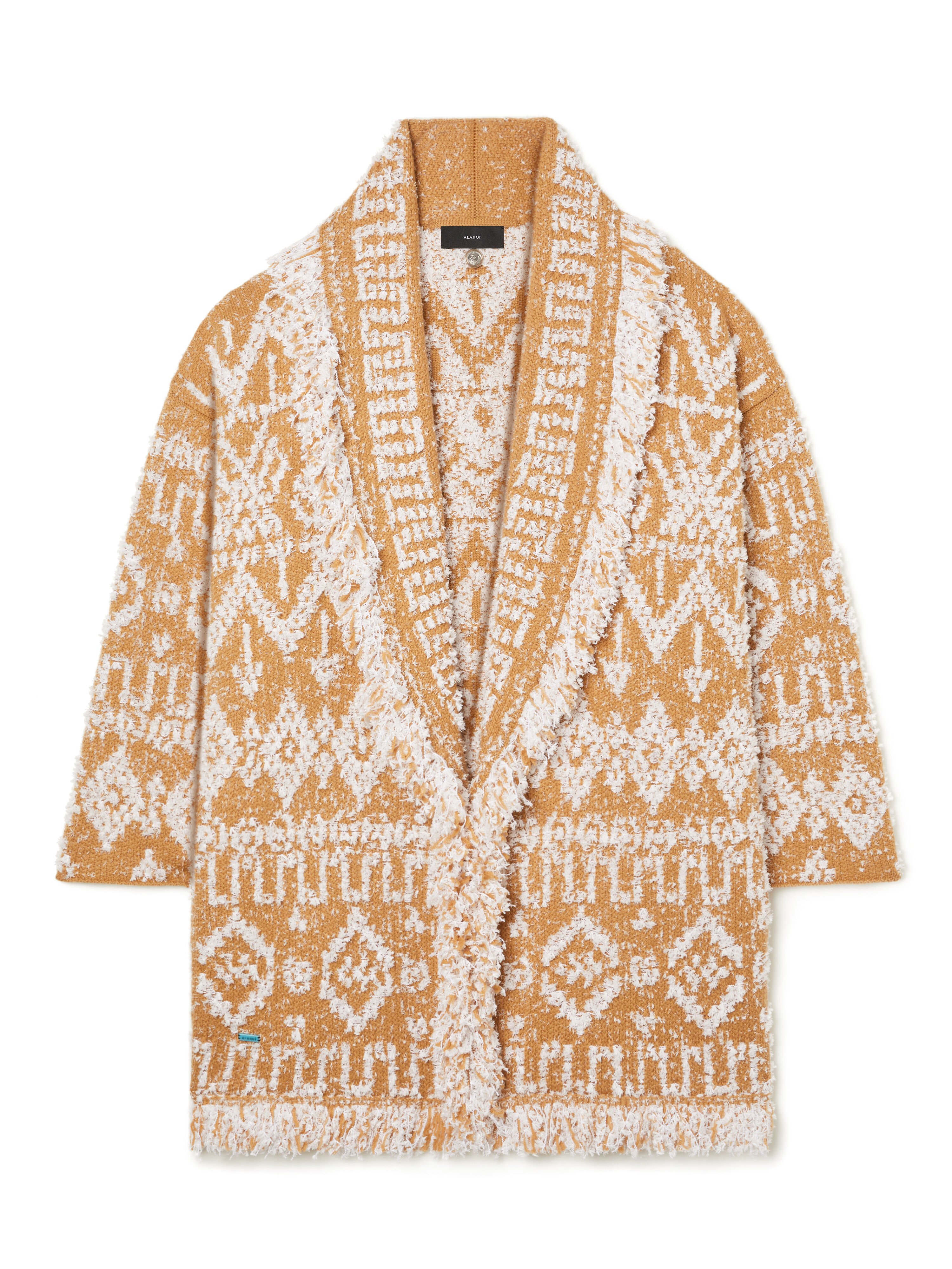 Alanui Send Beat Cardigan Sand-White Pearl LWHB064R26KNI004 Alanui Send Beat Cardigan Sand-White Pearl LWHB064R26KNI004