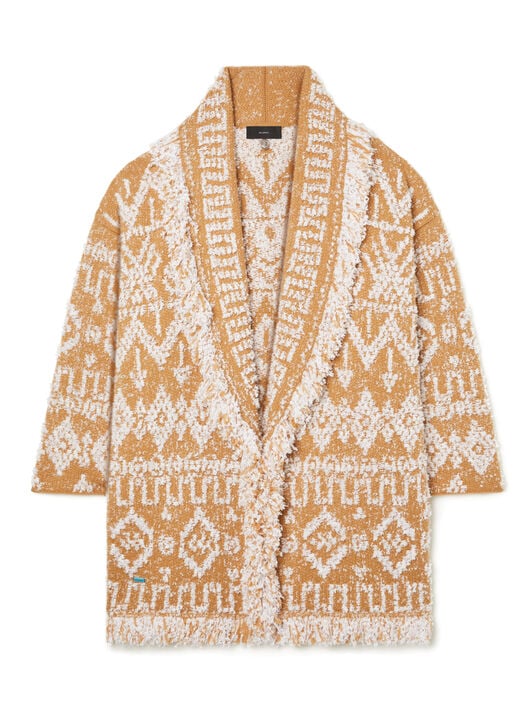 Alanui Send Beat Cardigan Sand-White Pearl LWHB064R26KNI004 Alanui Send Beat Cardigan Sand-White Pearl LWHB064R26KNI004