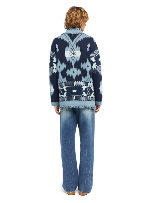Alanui Icon Jacquard Cardigan Midnight-Denim LMHB038E25KNI001