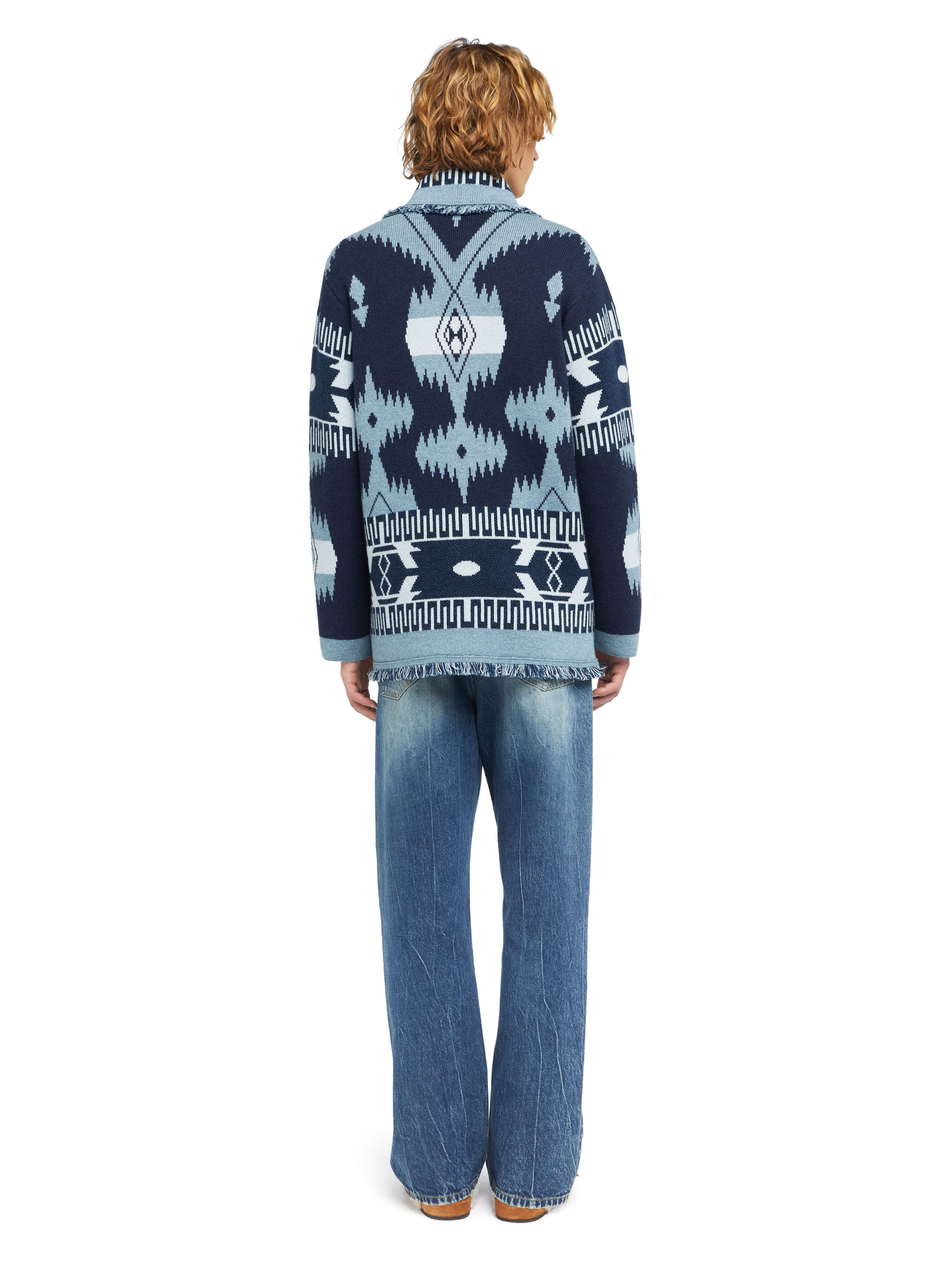 Alanui Icon Jacquard Cardigan Midnight-Denim LMHB038E25KNI001