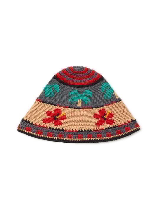 Alanui Hibiscus Bloom Hat Ardesia-Multicolor LWLA023E25KNI002 Alanui Hibiscus Bloom Hat Ardesia-Multicolor LWLA023E25KNI002