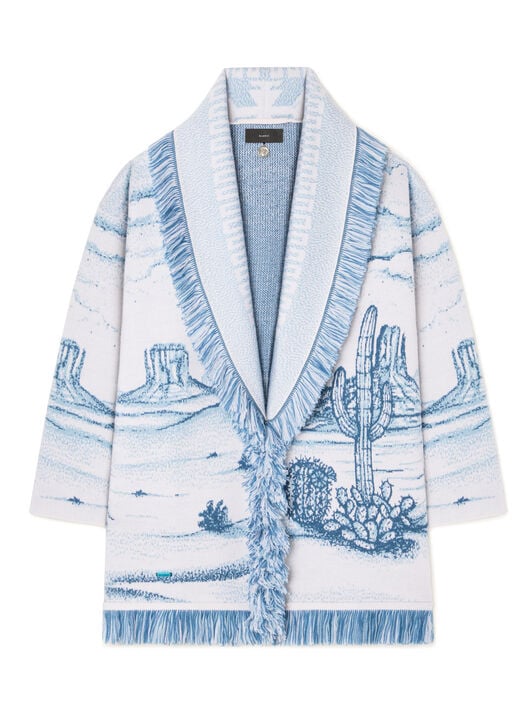 Alanui Silent Rider Cardigan Chalk-Bluebell LWHB064E25KNI00F Alanui Silent Rider Cardigan Chalk-Bluebell LWHB064E25KNI00F