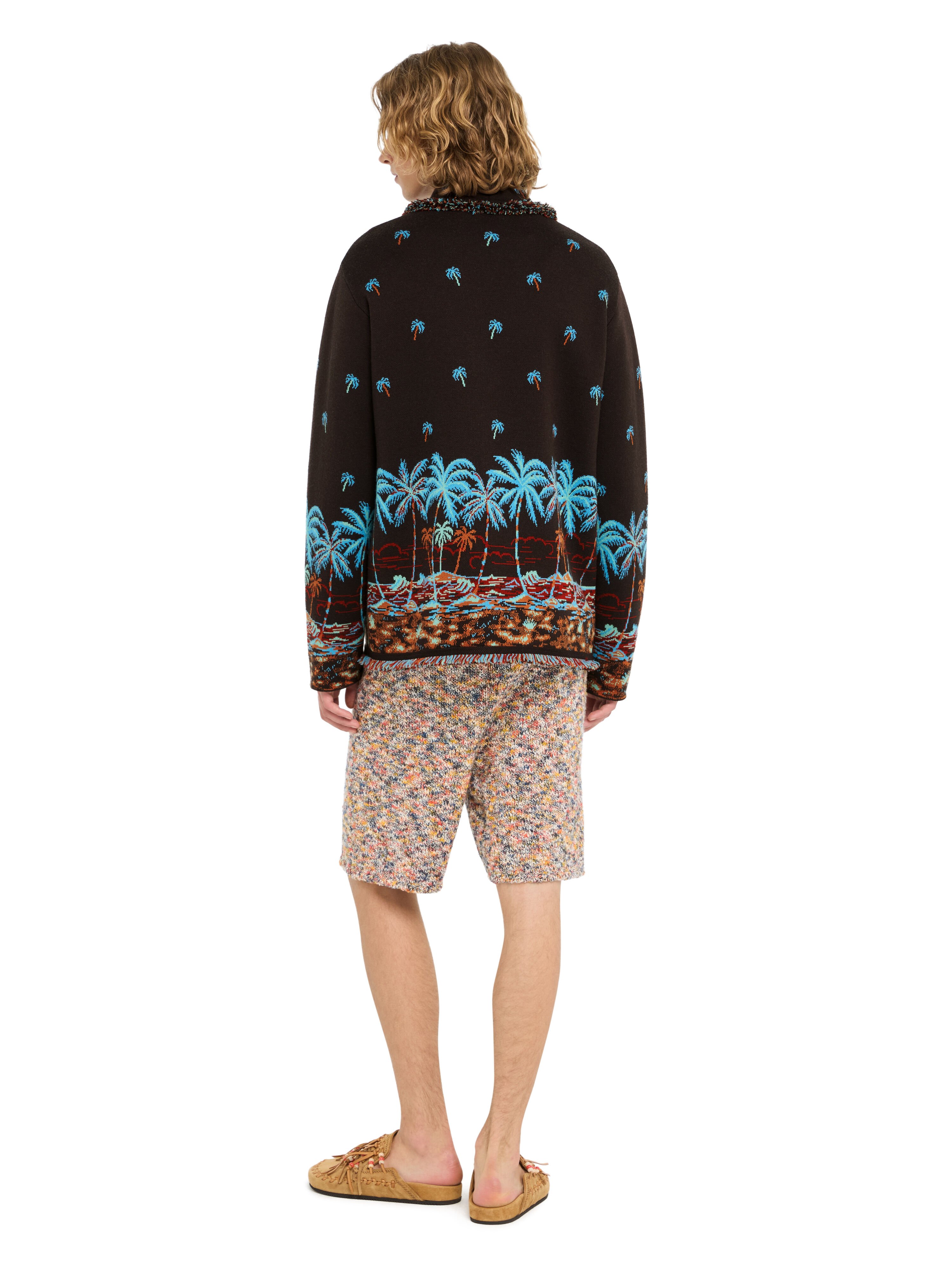 Alanui The Tale Of Hawaiian Cardigan Coffee-Linseed LMHB039R26KNI005 Alanui The Tale Of Hawaiian Cardigan Coffee-Linseed LMHB039R26KNI005