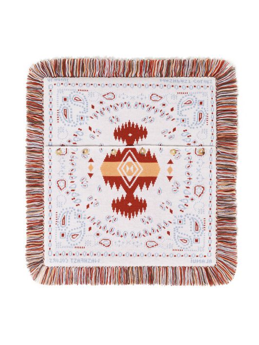 Alanui Bandana Jacquard Pillow Chalk-Marsala LWZH001R25KNI002