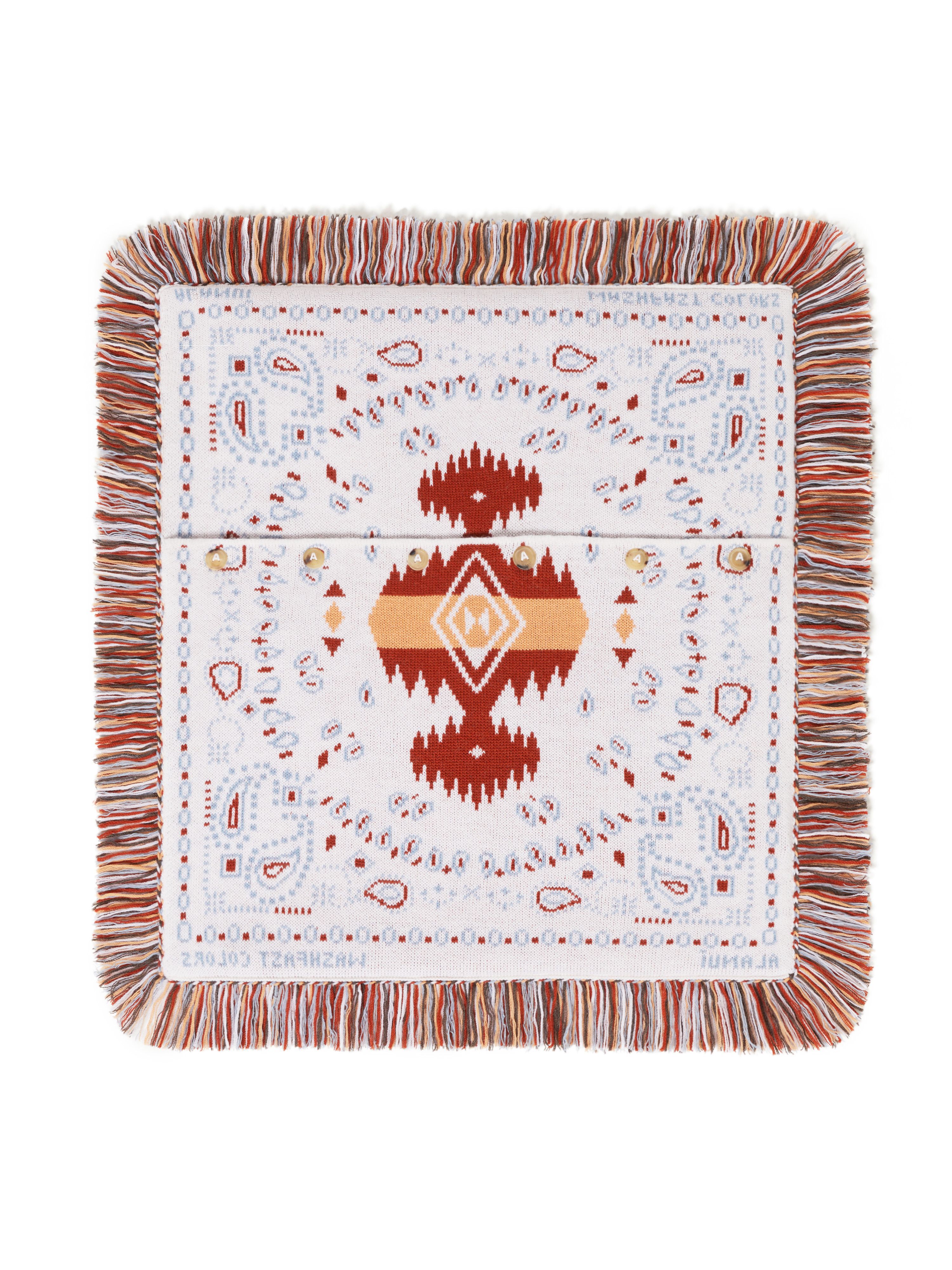 Alanui Bandana Jacquard Pillow Chalk-Marsala LWZH001R25KNI002
