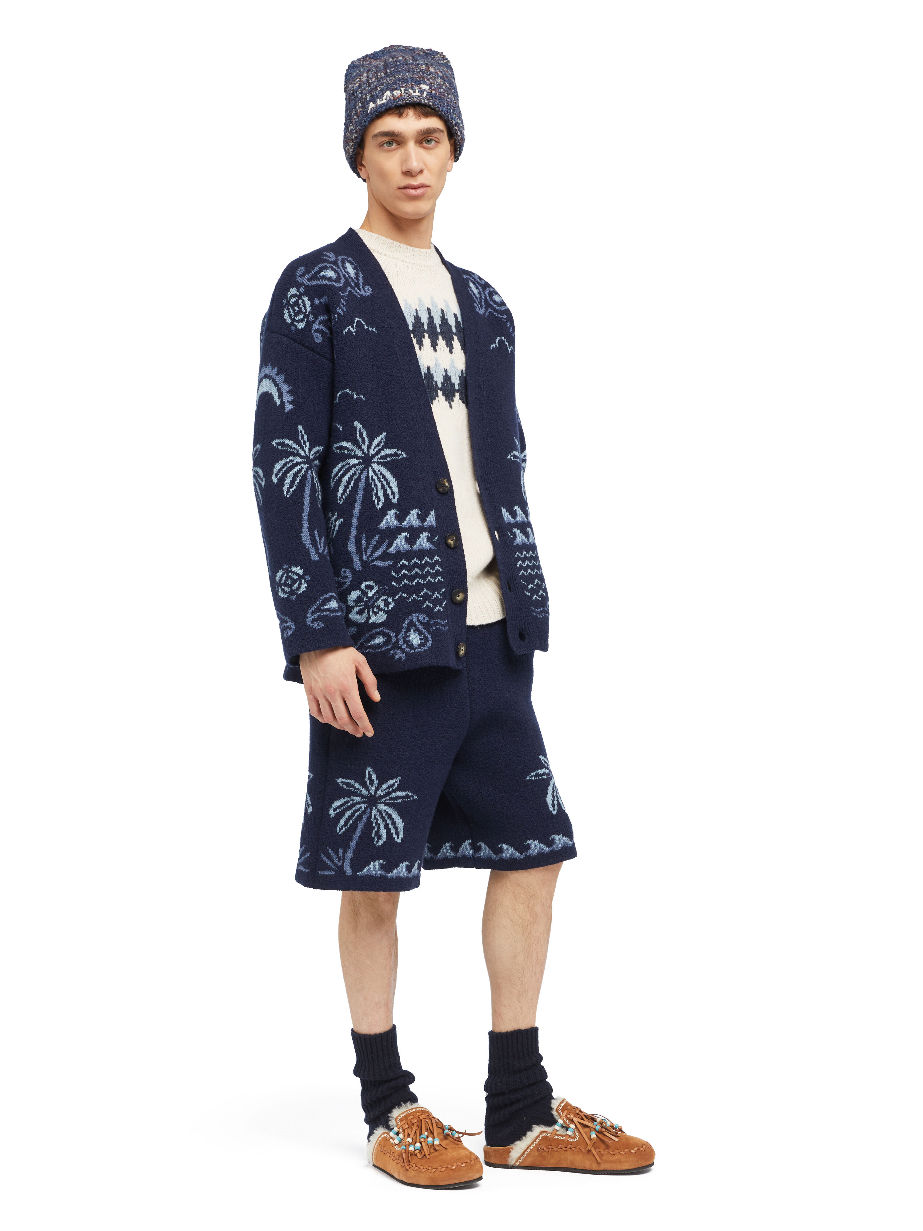 Alanui Glimpse Of Eden Cardigan Midnight-Denim LMHB027E25KNI003