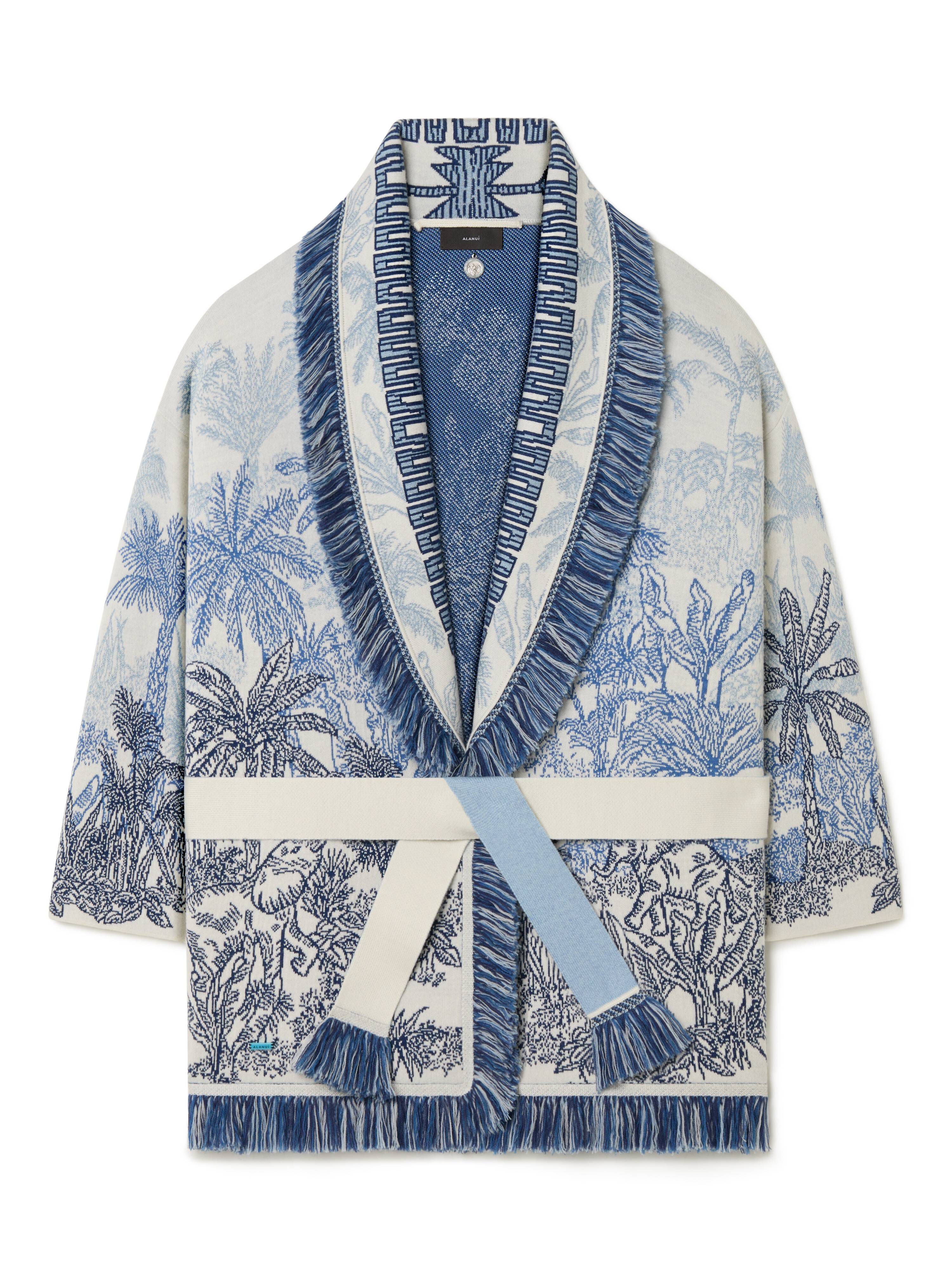 Alanui Jungle Toile De Jouy Cardigan Chalk-Deep Blue LWHB064R25KNI009