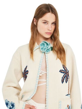 Alanui Hibiscus Embroidered Brooch Reef