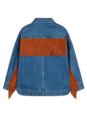 Alanui Golden Dusk Denim Overshirt Medium Wash Denim