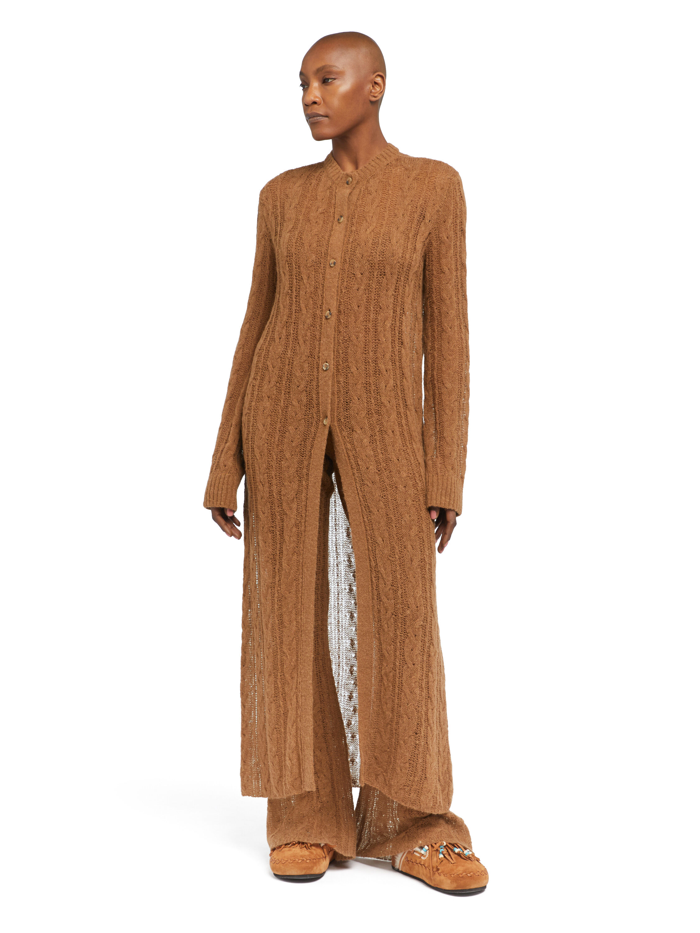 Alanui Desert Drift Cardigan Camel LWHB085E25KNI001