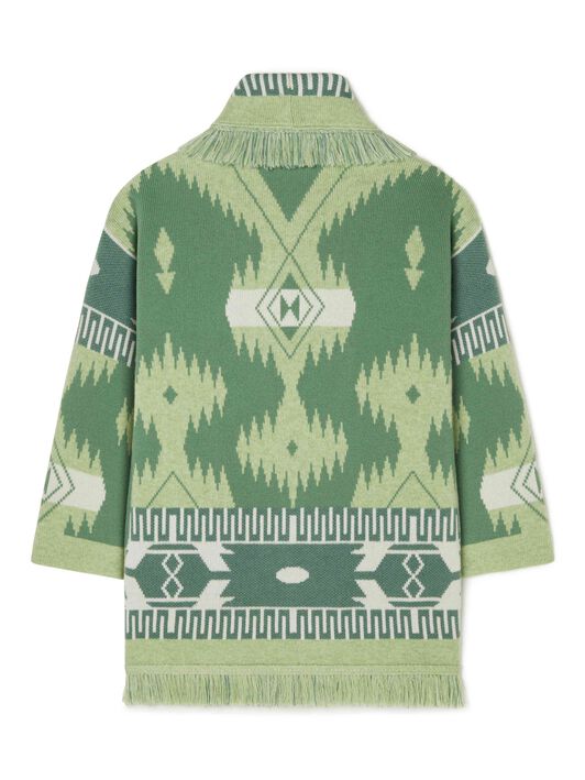 Alanui Icon Jacquard Cardigan Woodsage-Jade LWHB064R24KNI001