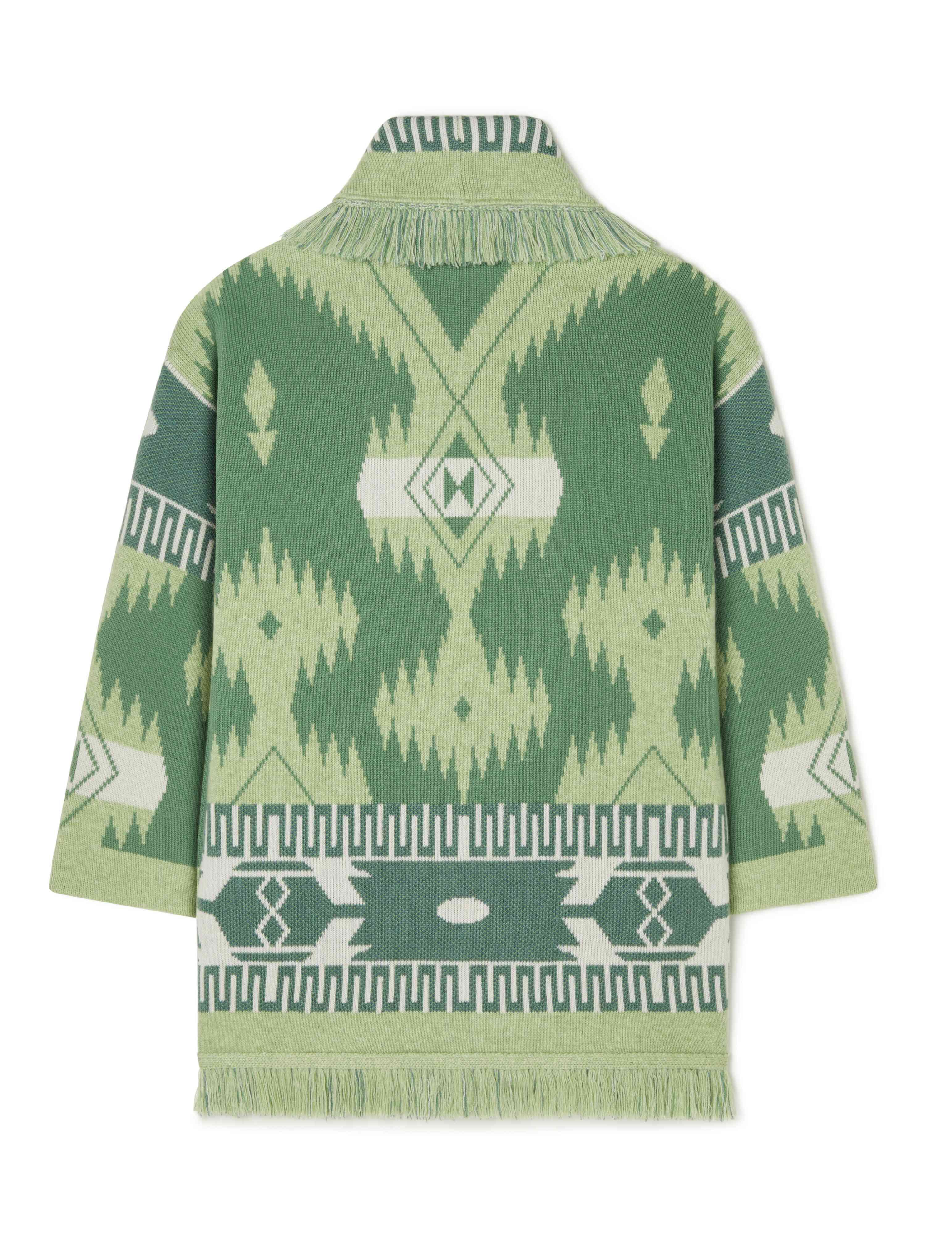 Alanui Icon Jacquard Cardigan Woodsage-Jade LWHB064R24KNI001