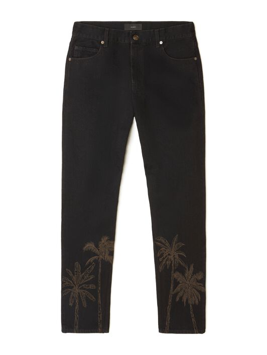 Alanui Jungle Toile De Jouy Denim Pants Black-Almond LMYA011R25DEN002