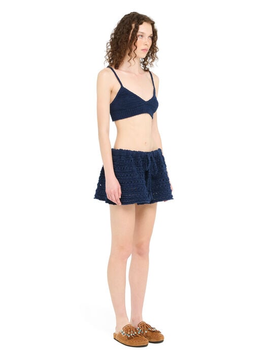 Alanui The Breath Of The Lagoon Skirt Deep Blue LWHL031R26KNI001 Alanui The Breath Of The Lagoon Skirt Deep Blue LWHL031R26KNI001