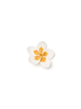 Alanui Frangipani Embroidered Brooch Chalk-Sunlight LWRR008R26KNI001