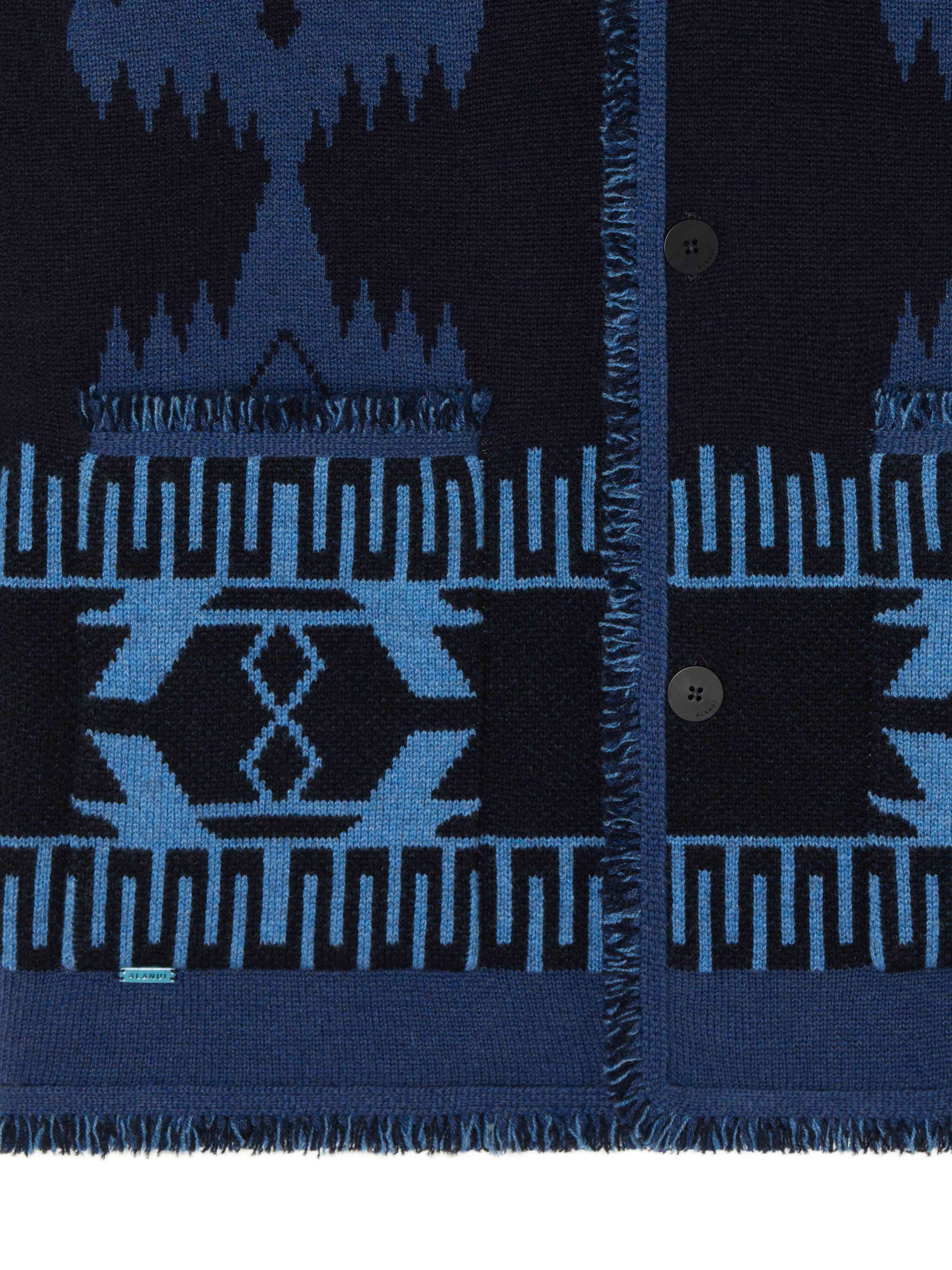 Alanui Icon Jacquard Cardigan Midnight Blue-Evening Blue LMHB038E24KNI001