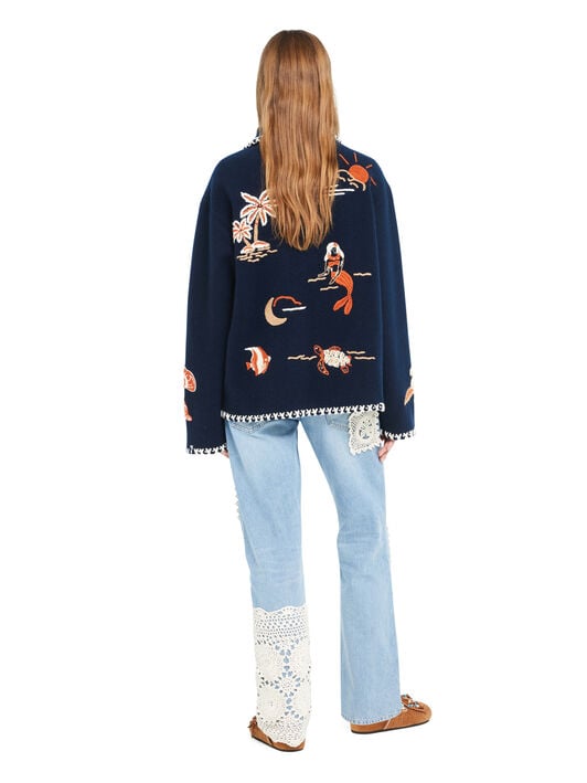 Alanui Remember Me Jacket Deep Blue LWHQ01BR26KNI001