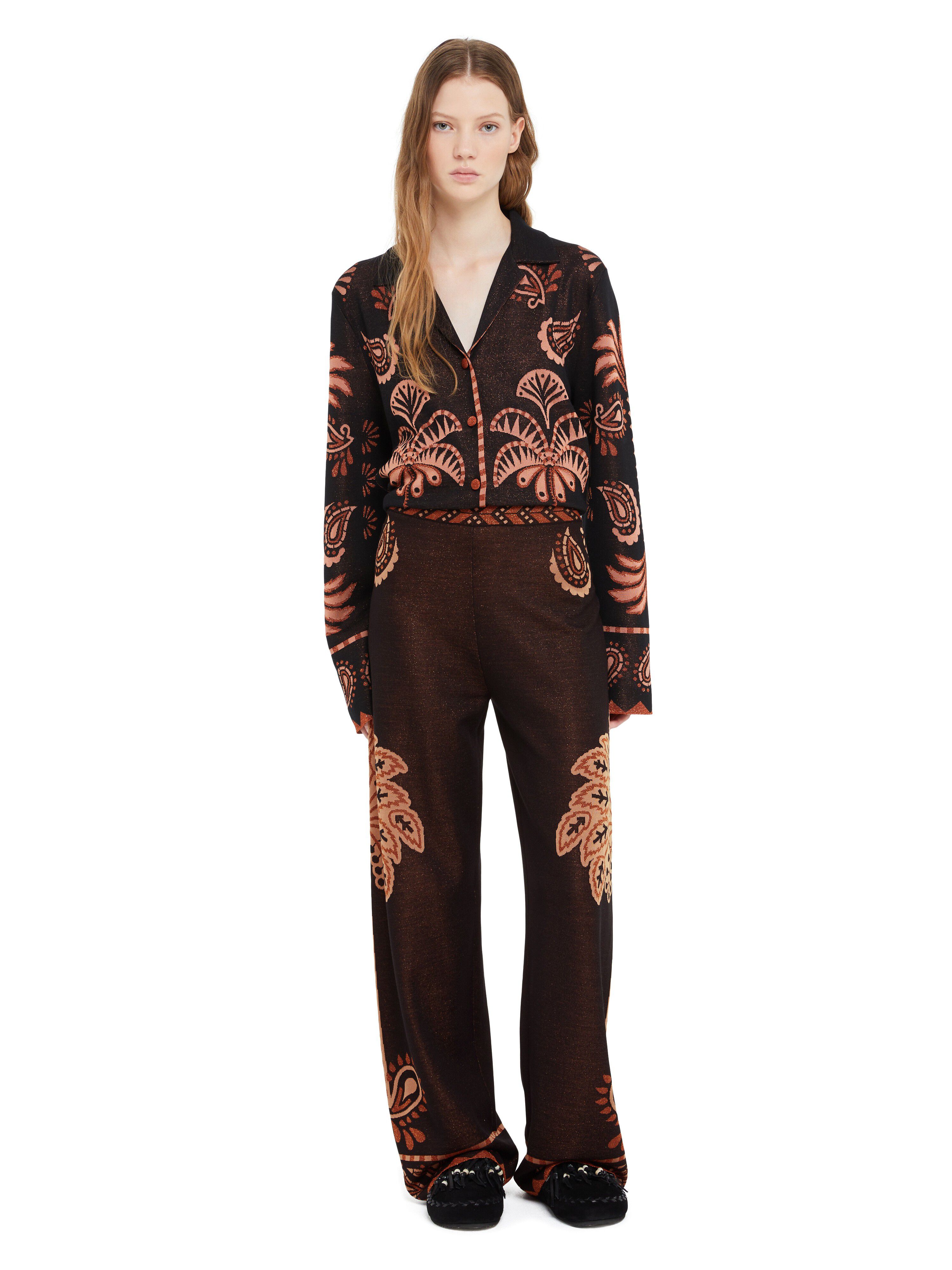 Alanui Wild Wonder Foulard Pants Black-Terracotta LWHG016R25KNI001