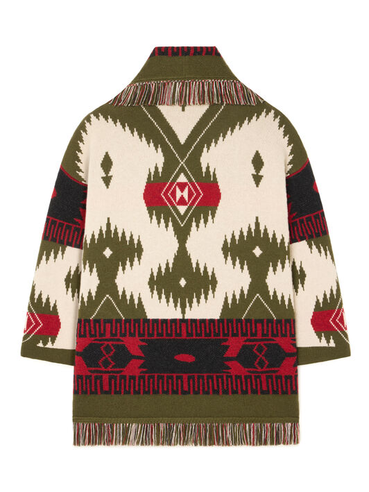 Alanui Icon Jacquard Cardigan Ivory-Olive LWHB064E25KNI002