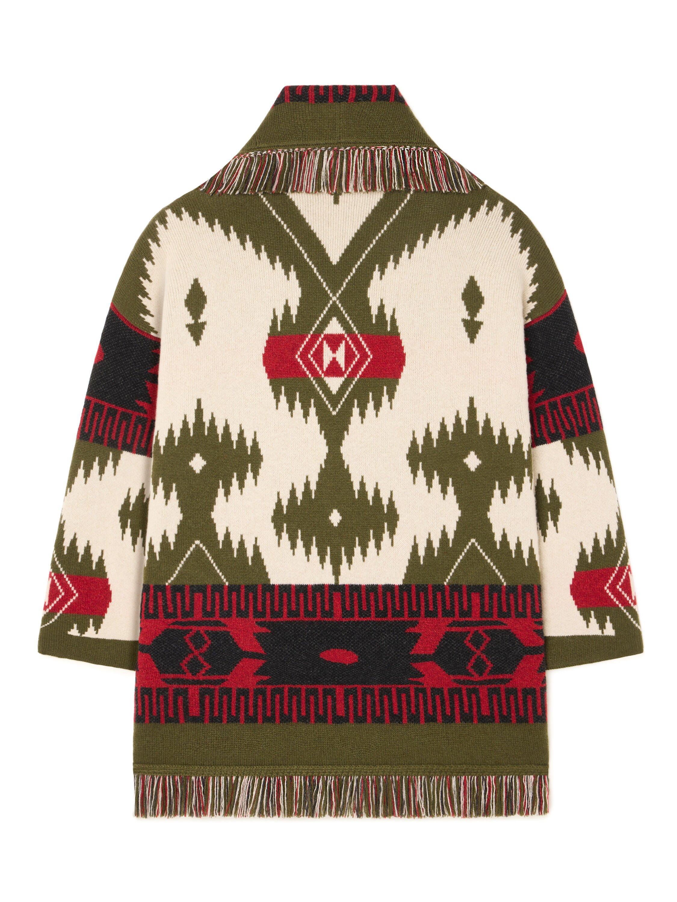 Alanui Icon Jacquard Cardigan Ivory-Olive LWHB064E25KNI002