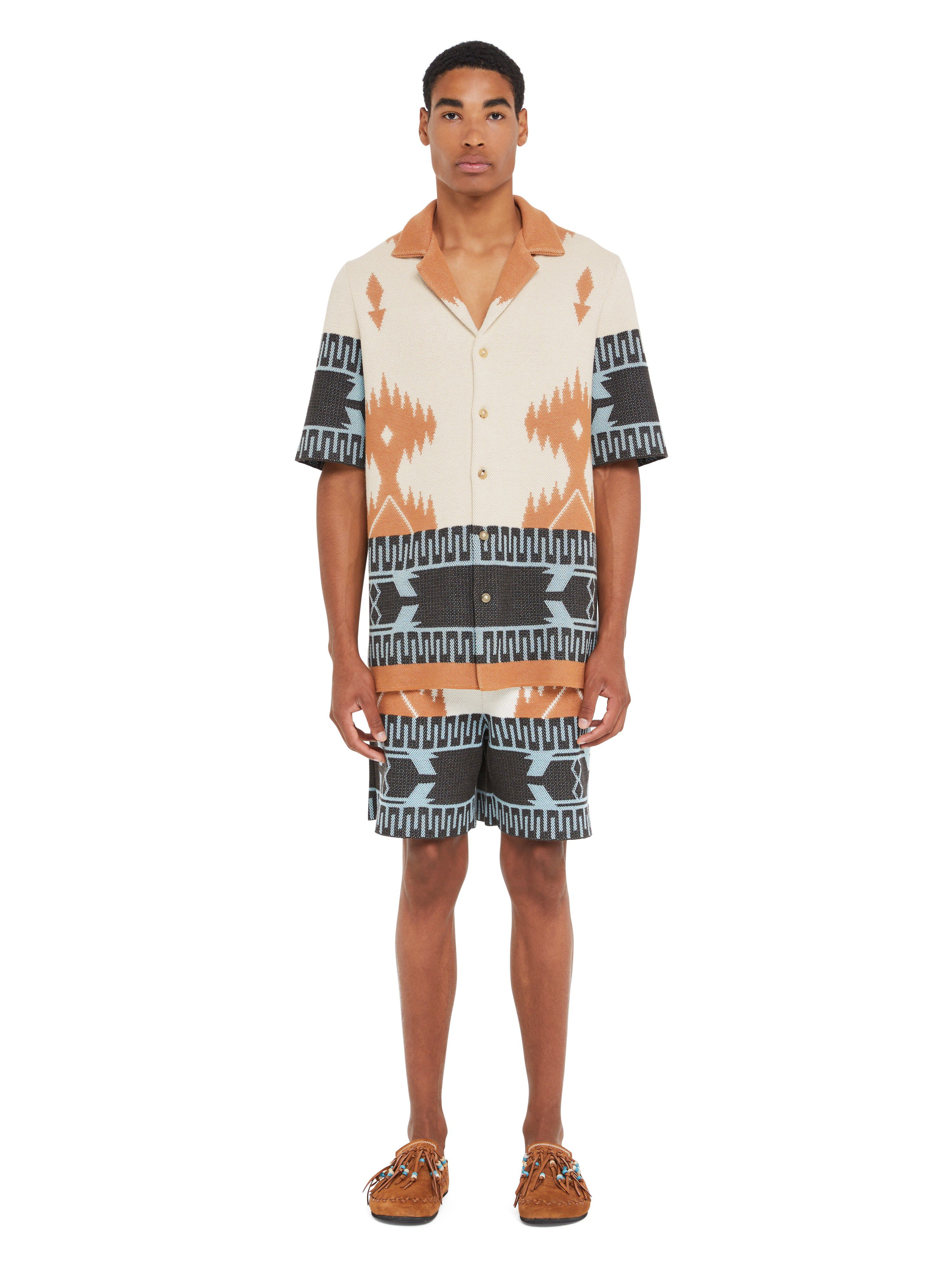 Alanui Cotton Piquet Icon Shirt Chalk-Pecan LMHY001R25KNI002