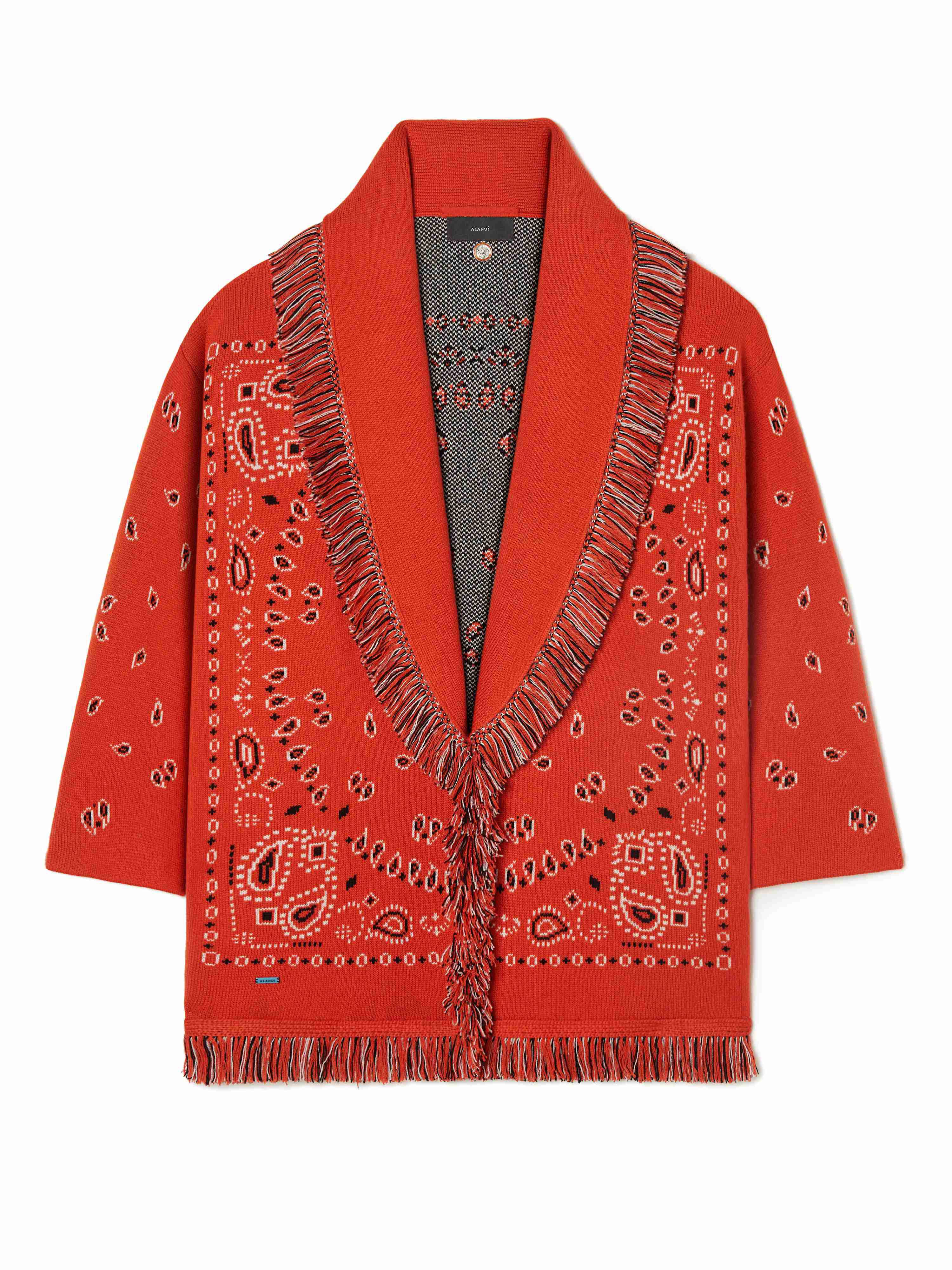 Alanui Bandana Jacquard Cardigan Tiger Lily-Multicolor LWHB064S23KNI006