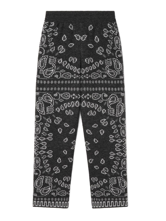Alanui Bandana Jacquard Pants Charcoal-Multicolor LMHG016E25KNI001