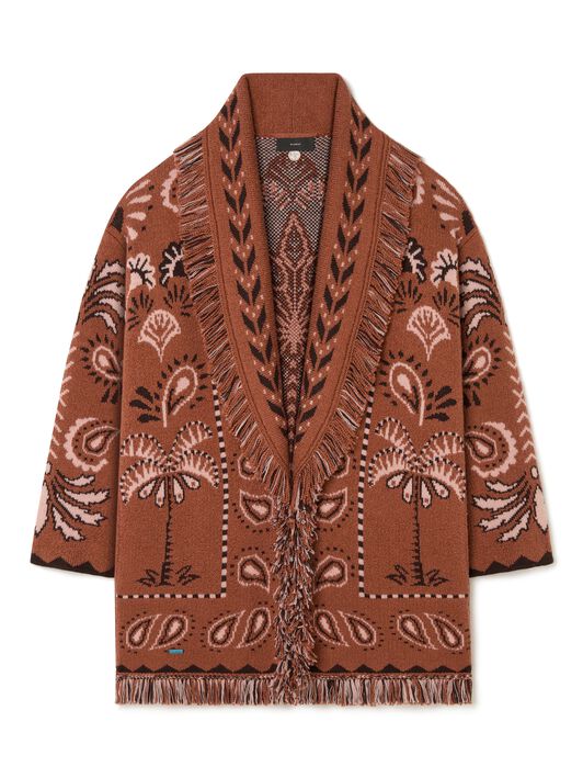 Alanui Wild Wonder Foulard Cardigan Terracotta-Peach LWHB064R25KNI005