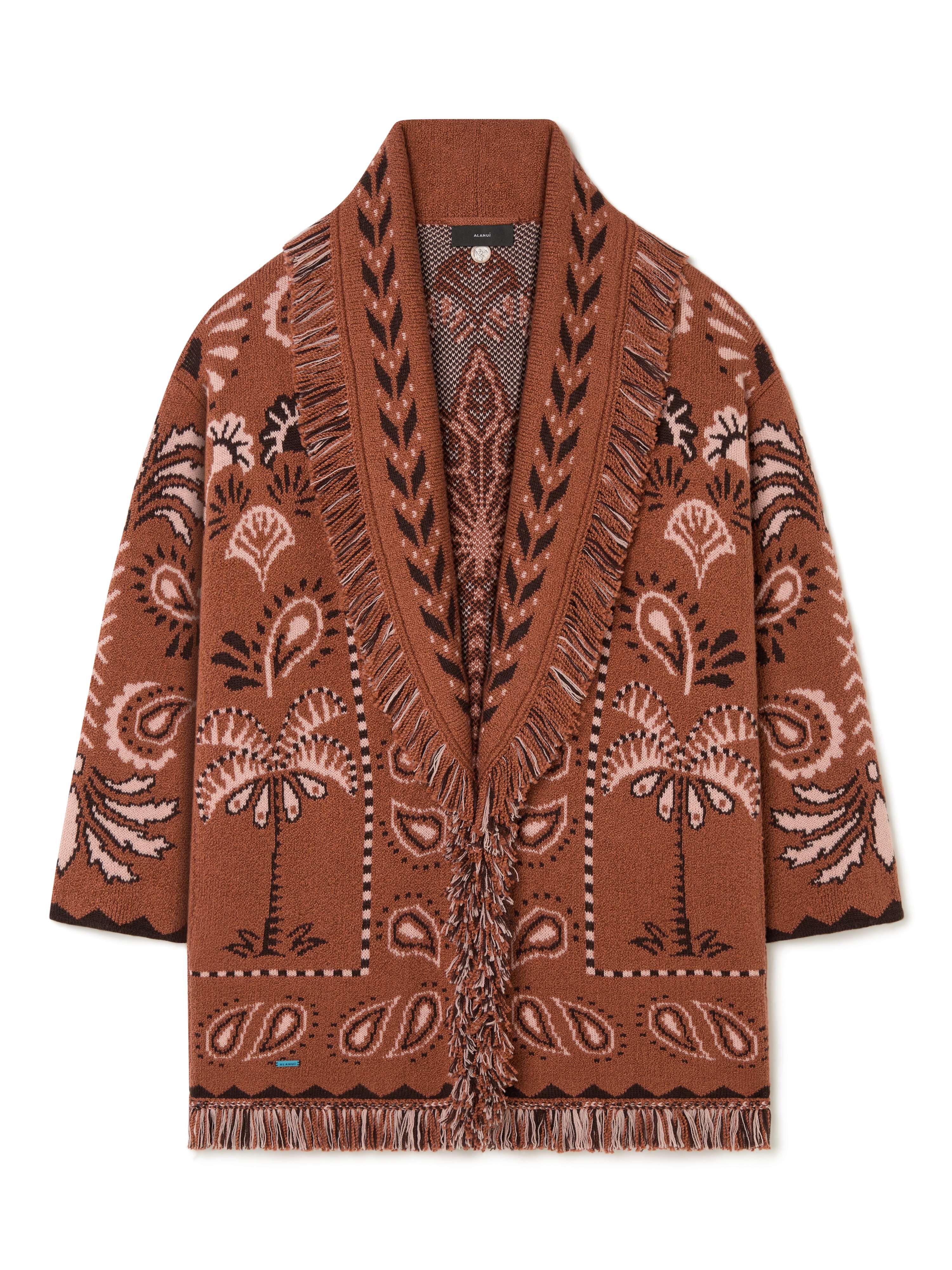 Alanui Wild Wonder Foulard Cardigan Terracotta-Peach LWHB064R25KNI005