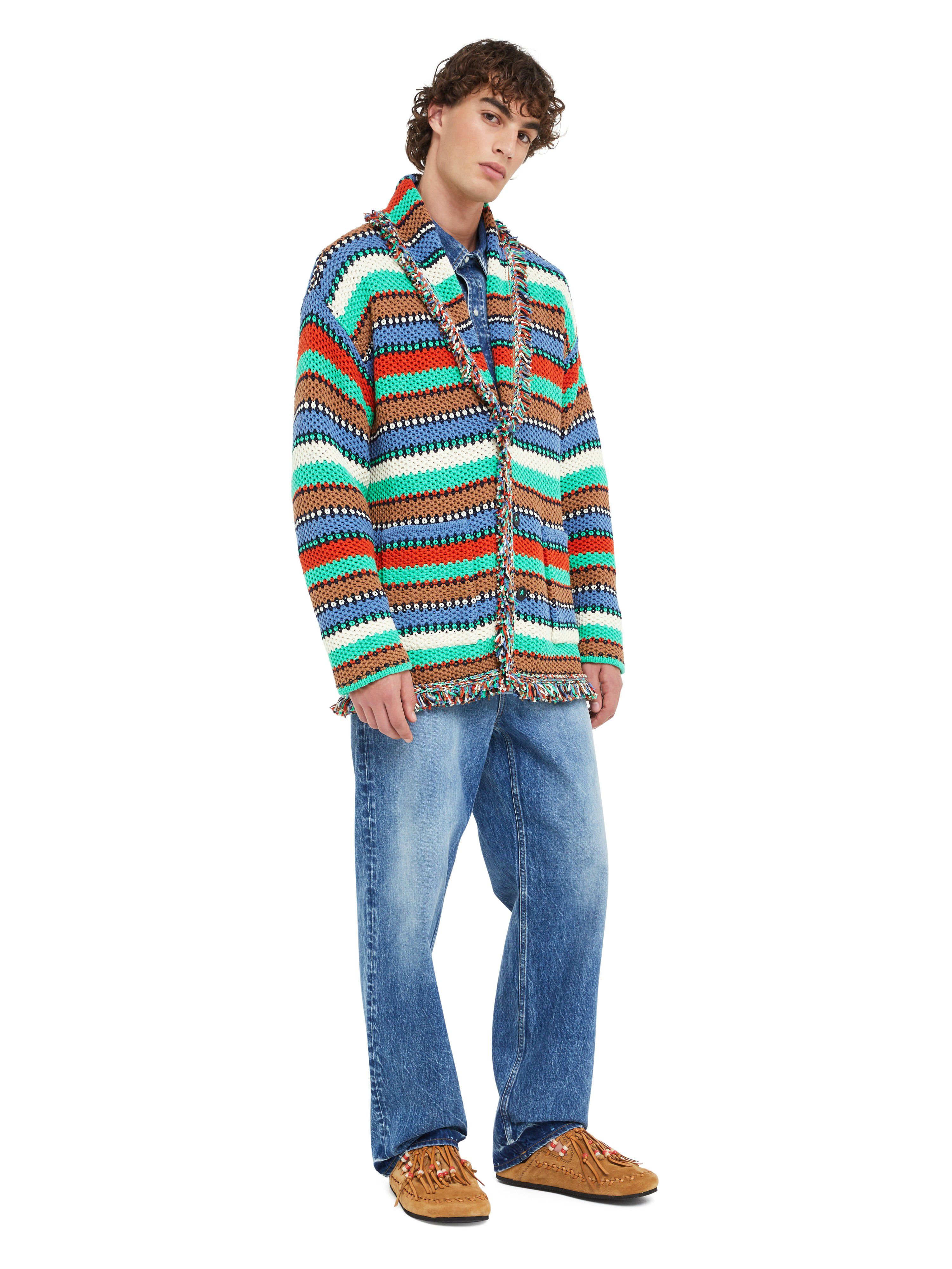 Alanui Sunny Stripes Cardigan Turquoise-Multicolor LMHB038R25KNI002