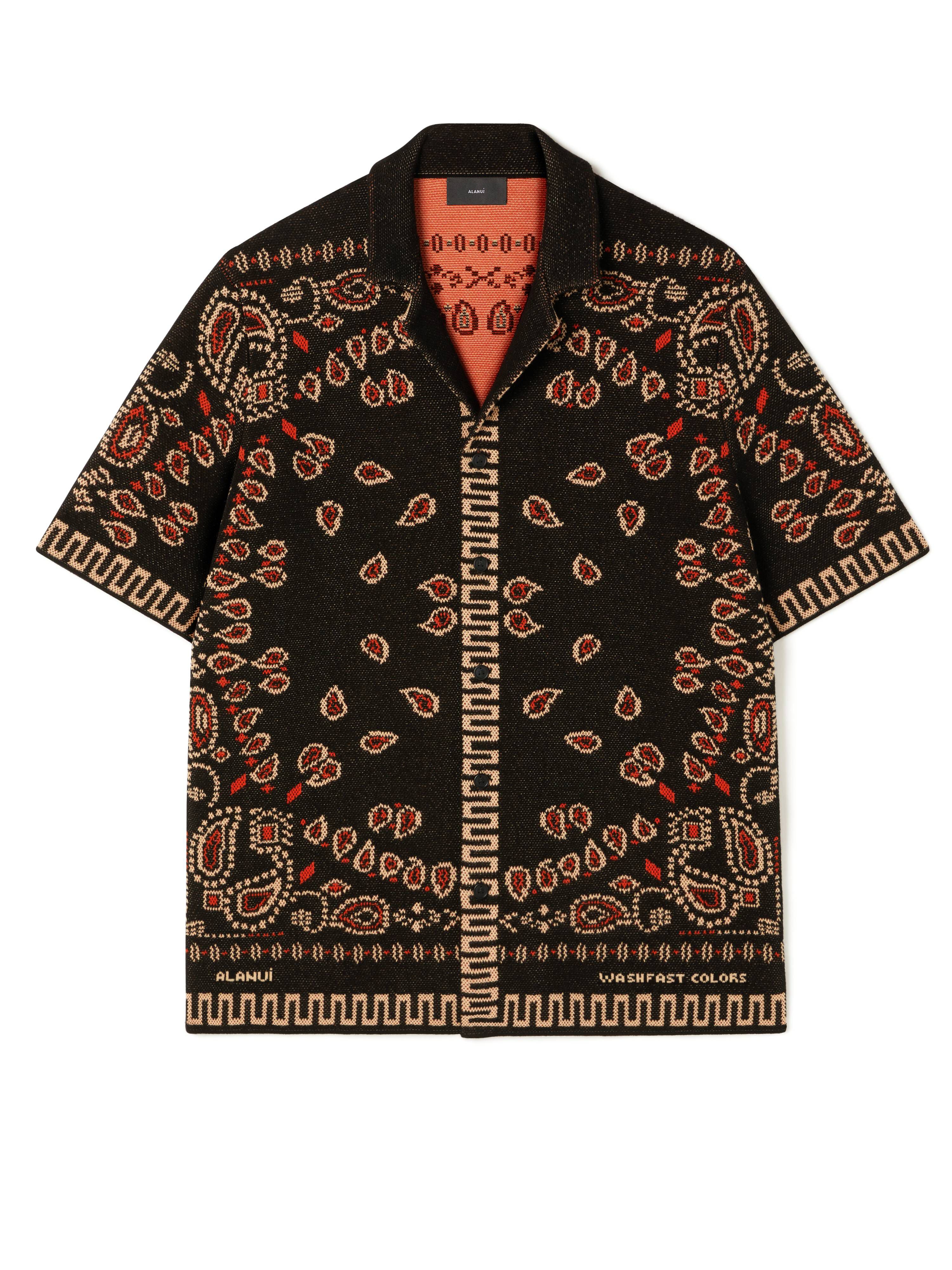 Alanui Cotton Piquet Bandana Shirt Black-Furnace LMHY001R25KNI001
