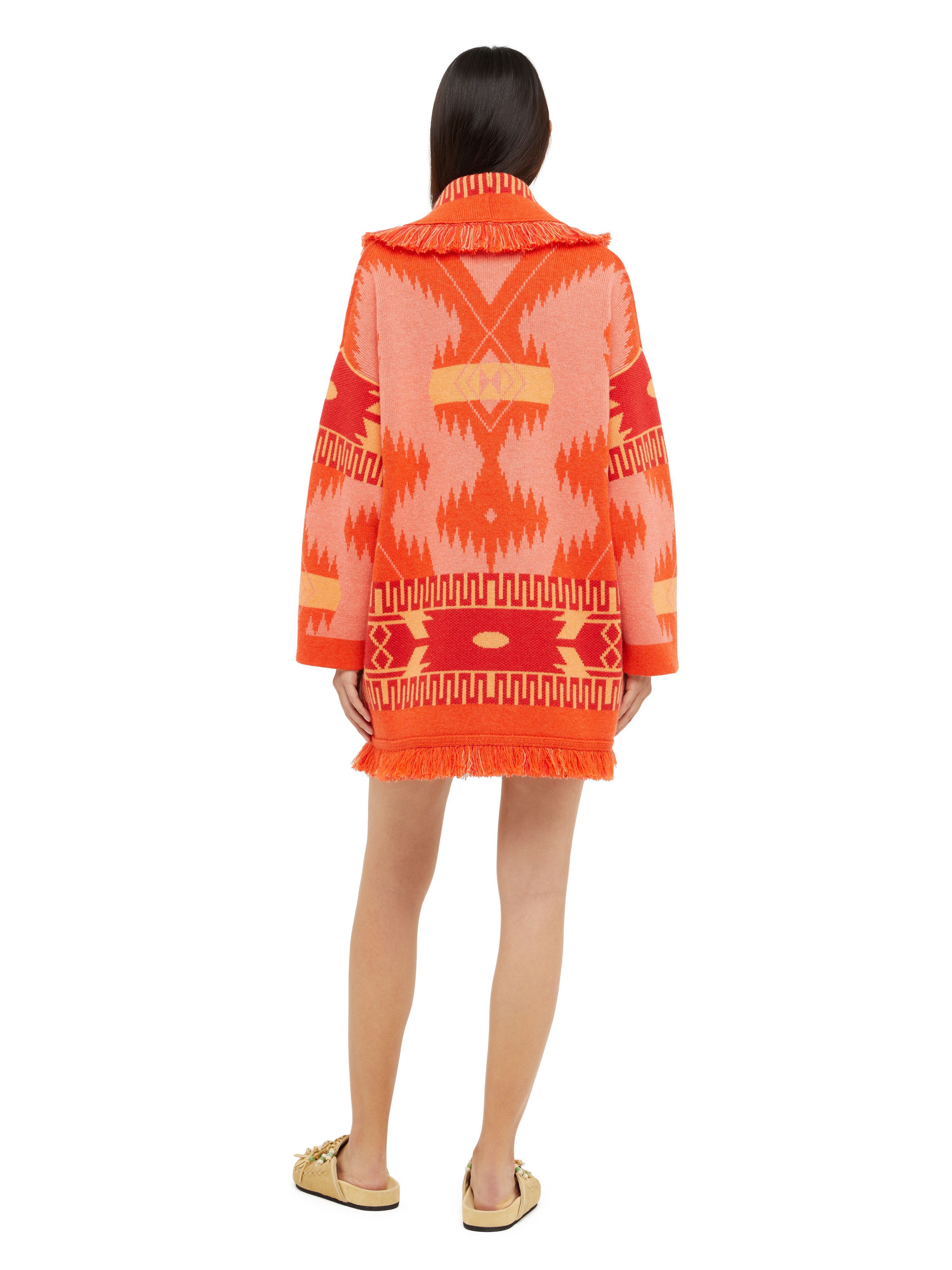 Alanui Icon Jacquard Cardigan Papaya-Sunset Orange LWHB064R24KNI001
