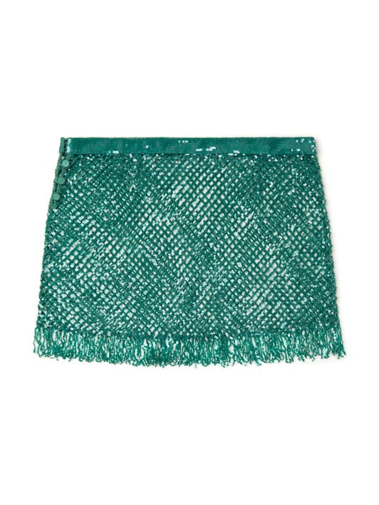 Alanui Nothing But Light Mini Skirt Green Tide LWCU005R26MAT001