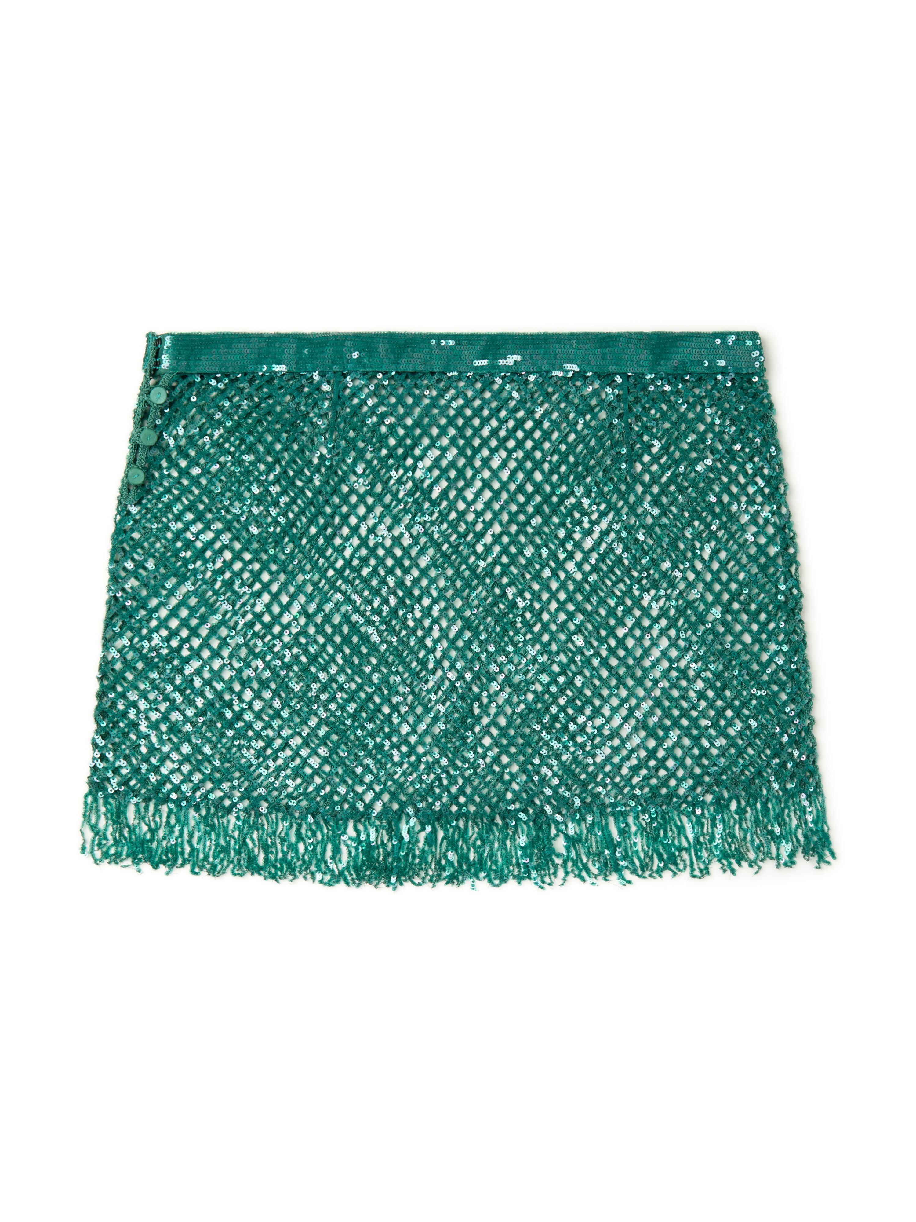 Alanui Nothing But Light Mini Skirt Green Tide LWCU005R26MAT001