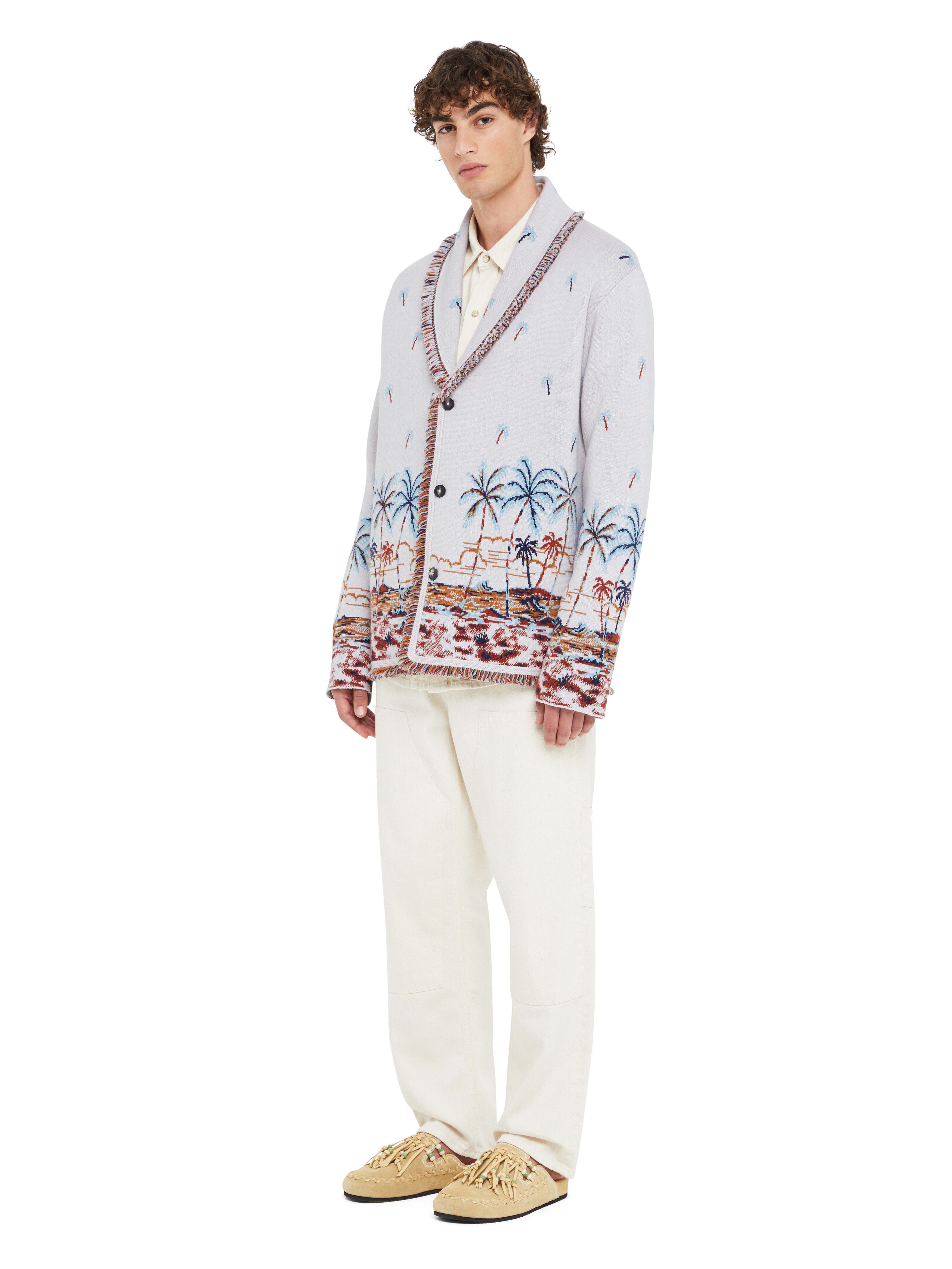 Alanui The Tale Of Hawaiian Cardigan Chalk-Sky Blue LMHB039R25KNI002